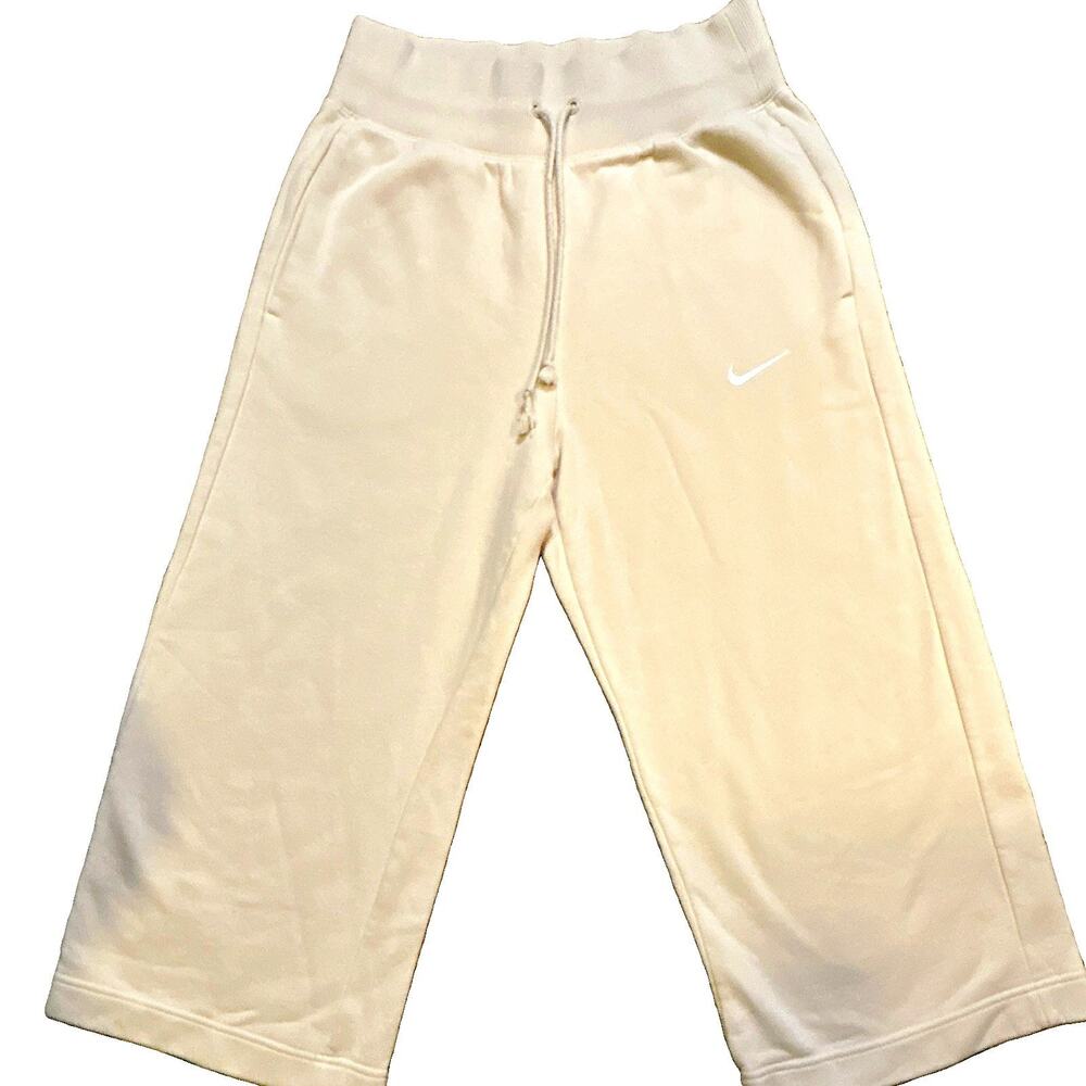 Cream Nike Women’s sweatpants Size S Drawstring wide legged